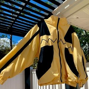 ☀️ Vintage Kaktus Womens Wind Breaker, Light Yellow & Black, Size XL, Vintage